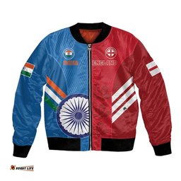 Custom India And England Cricket Bomber Jacket 2024 Together Dynamic Version
