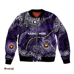 Custom NAIDOC Week 2024 Freo Bomber Jacket Aboriginal Animals Keep The Fire Burning
