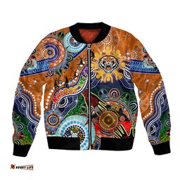 Personalised Tigers NAIDOC Week 2024 Bomber Jacket Australia Aboriginal Dot Painting