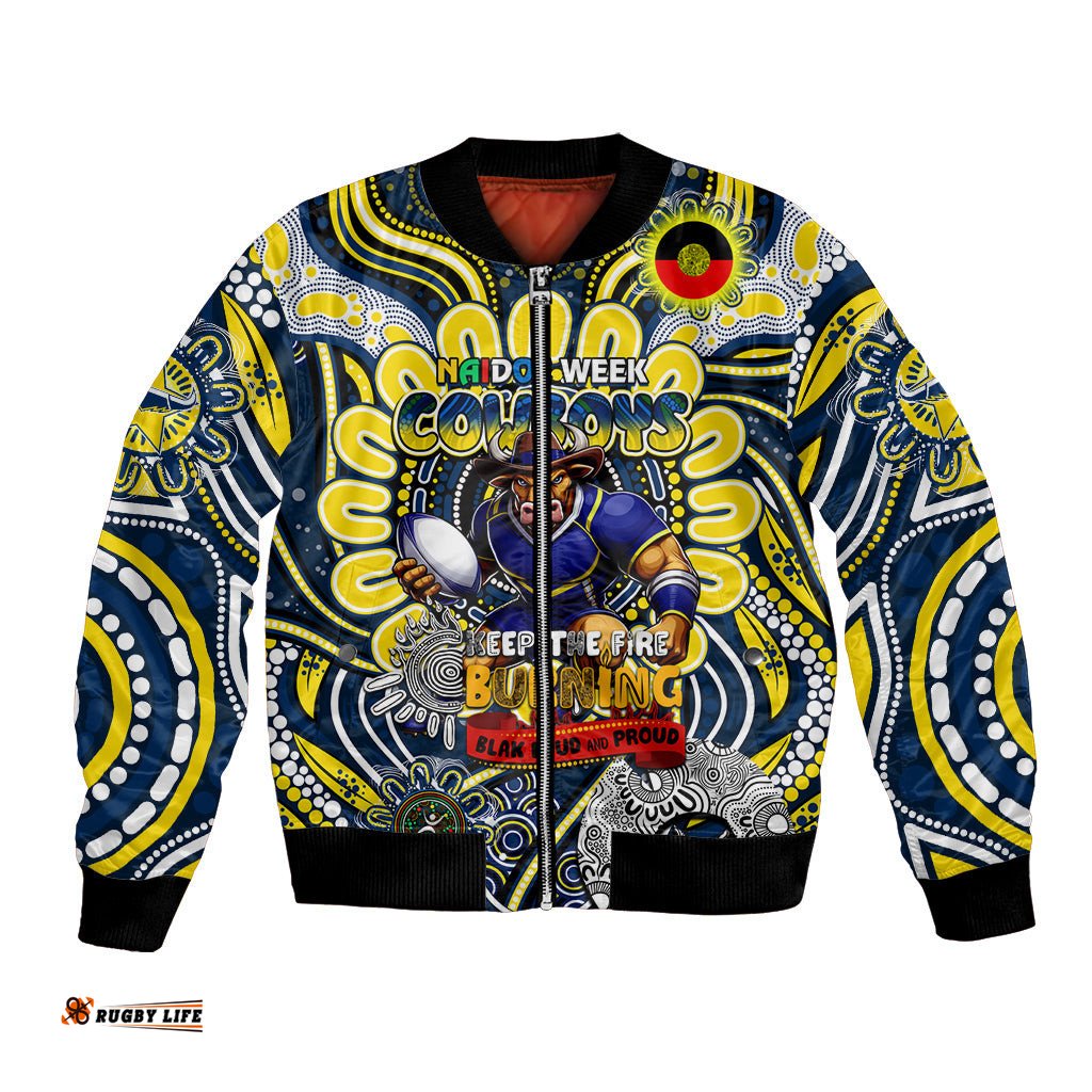 Custom NAIDOC Week 2024 Cowboys Bomber Jacket Mascot Rugby