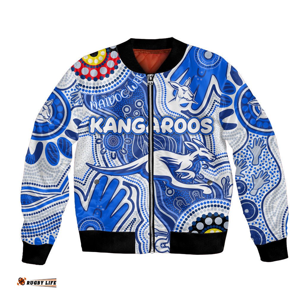 Personalised NAIDOC Week 2024 Melbourne Demons Bomber Jacket Australian Aboriginal Hand Painting