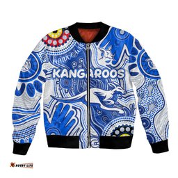 Personalised NAIDOC Week 2024 Melbourne Demons Bomber Jacket Australian Aboriginal Hand Painting