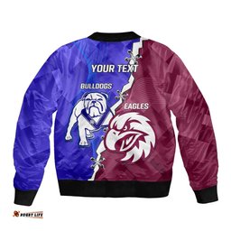 Personalised Bulldogs And Eagles Rugby Bomber Jacket Dynamic Style