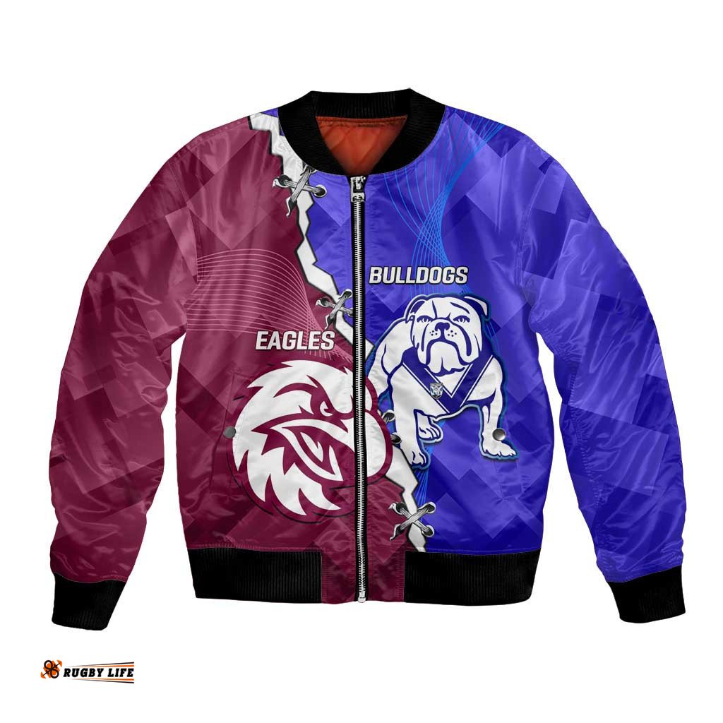 Personalised Bulldogs And Eagles Rugby Bomber Jacket Dynamic Style