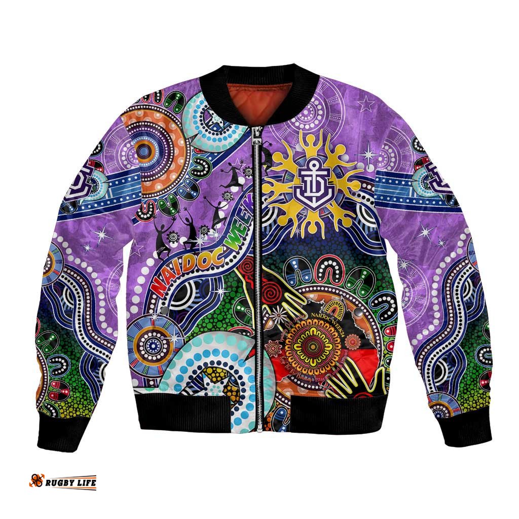 Custom NAIDOC Week 2024 Fremantle Dockers Freo Bomber Jacket Australia Aboriginal Dot Painting