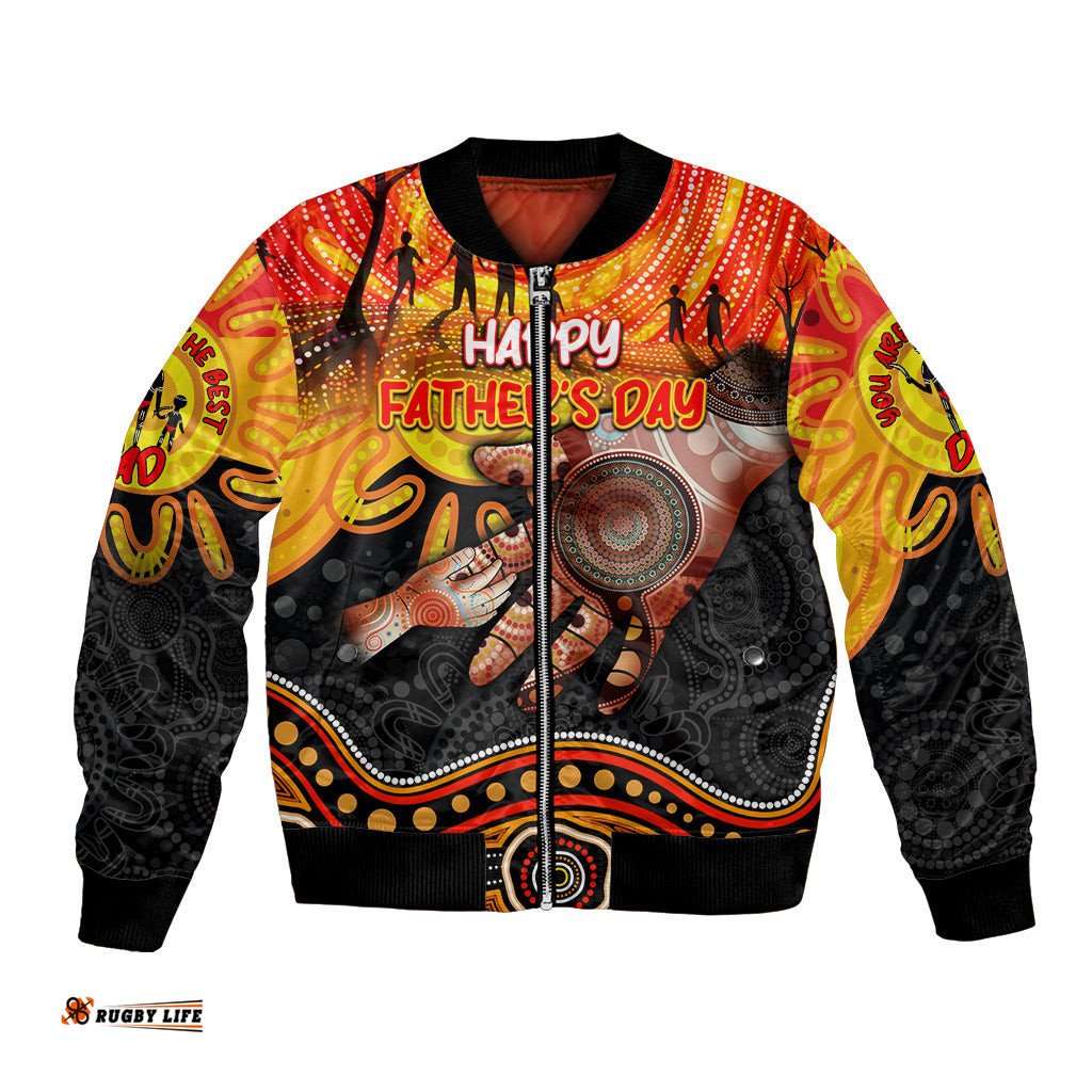 Personalised Happy Father's Day Bomber Jacket Best Dad Australia Aboriginal