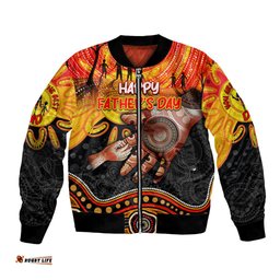 Personalised Happy Father's Day Bomber Jacket Best Dad Australia Aboriginal