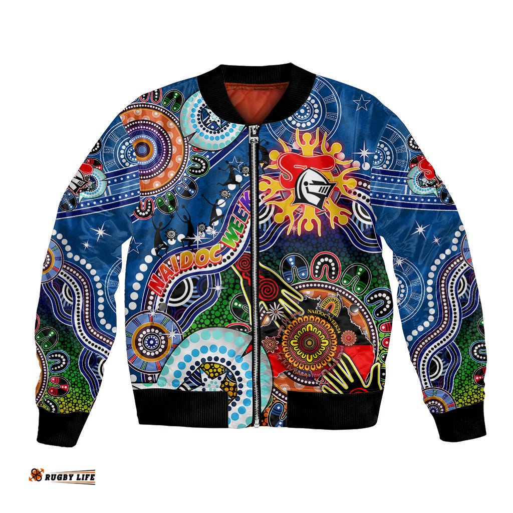 Personalised Knights NAIDOC Week 2024 Bomber Jacket Australia Aboriginal Dot Painting
