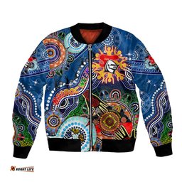 Personalised Knights NAIDOC Week 2024 Bomber Jacket Australia Aboriginal Dot Painting