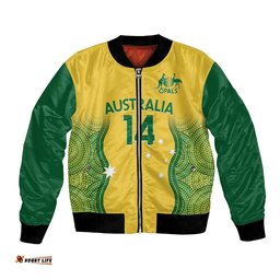 Custom Australia Opals Bomber Jacket Indigenous Art