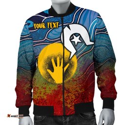 Custom Aboriginal Men's Bomber Jacket - Aboriginal and Torres Strait Islanders Flag