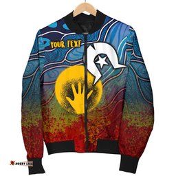 Custom Aboriginal Men's Bomber Jacket - Aboriginal and Torres Strait Islanders Flag