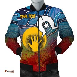 Custom Aboriginal Men's Bomber Jacket - Aboriginal and Torres Strait Islanders Flag