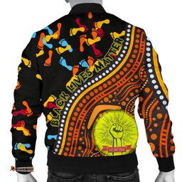 Custom Men's Bomber Jackets- Aboriginal Style & Flag, Dot Painting