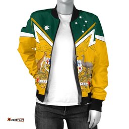 Women's Bomber Jacket - Australian Coat Of Arms National Color