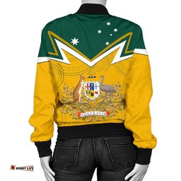 Women's Bomber Jacket - Australian Coat Of Arms National Color