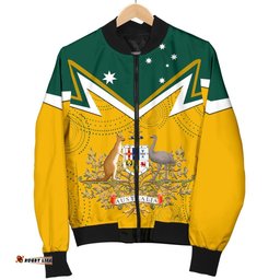 Women's Bomber Jacket - Australian Coat Of Arms National Color