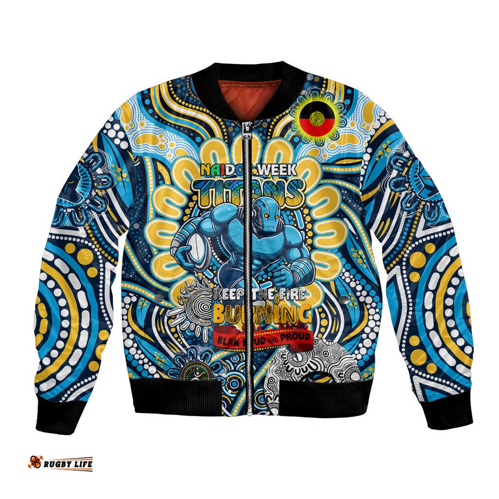 Custom NAIDOC Week 2024 Titans Bomber Jacket Mascot Rugby