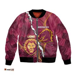 Personalised Lions Football And Broncos Rugby Bomber Jacket Sporty Version