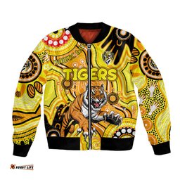 Personalised NAIDOC Week 2024 Richmond Tiger Bomber Jacket Australian Aboriginal Hand Painting