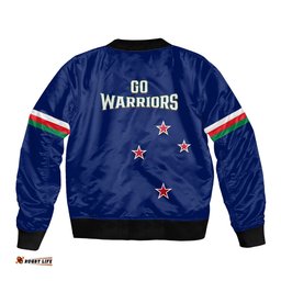 Warriors Rugby Bomber Jacket New Zealand Sporty Blue Style
