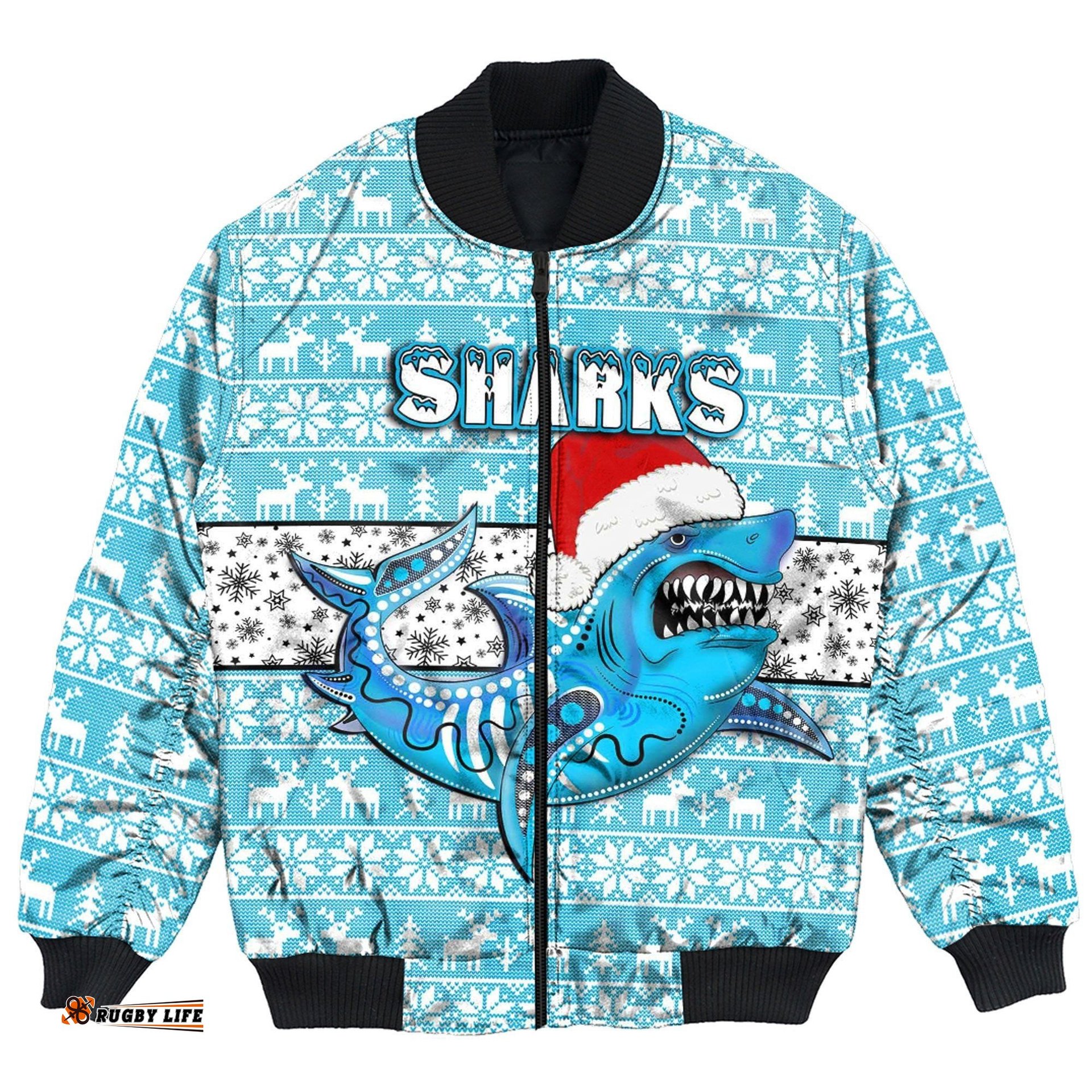 Custom Cronulla-Sutherland Sharks Aboriginal Tattoo Bomber Jackets