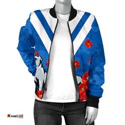 Bulldogs Women Bomber Jacket Poppy Flowers