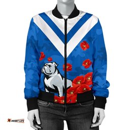 Bulldogs Women Bomber Jacket Poppy Flowers