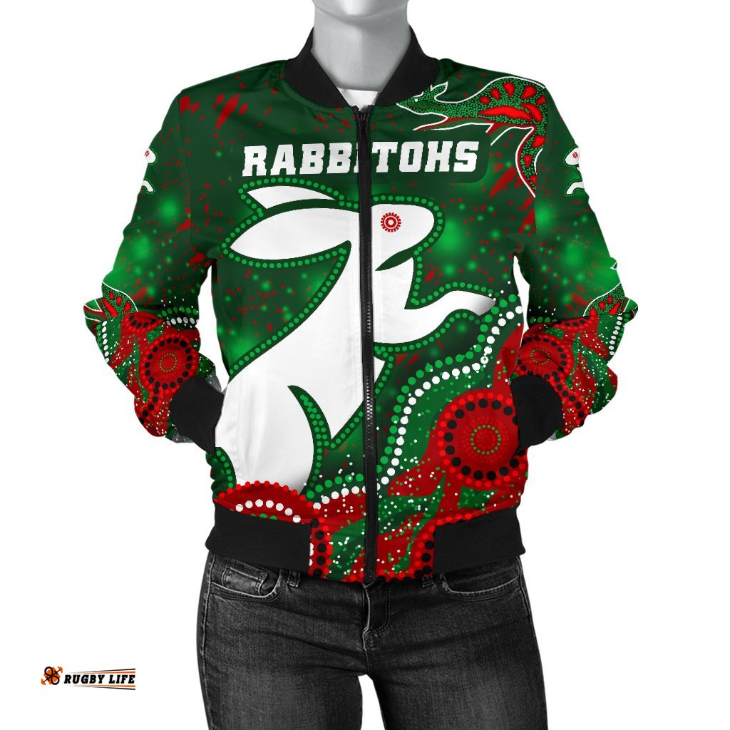 Custom Personalised Rabbitohs Women's Bomber Jacket Magic Style