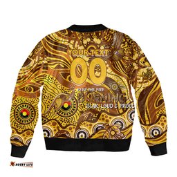 Custom NAIDOC Week 2024 Hawks Bomber Jacket Aboriginal Animals Keep The Fire Burning