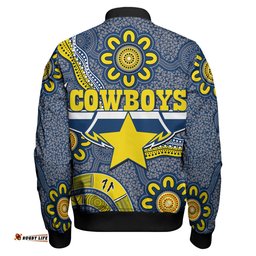 Cowboys Rugby Bomber Jacket - Aboriginal Boomerang Cowboys Bomber Jacket RLT13
