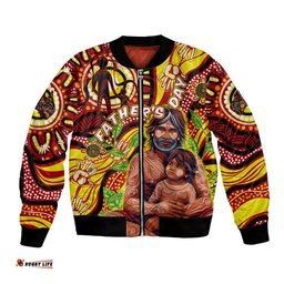 Custom Australia Father's Day Bomber Jacket Aboriginal Father and Son