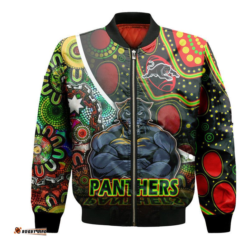 Penrith Panthers Bomber Jacket Strong Panthers Legend With Special Aboriginal Style