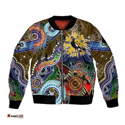 Custom NAIDOC Week 2024 Collingwood Magpies Bomber Jacket Australia Aboriginal Dot Painting