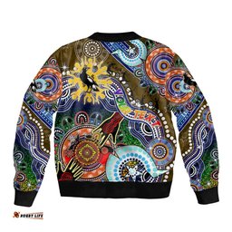 Custom NAIDOC Week 2024 Collingwood Magpies Bomber Jacket Australia Aboriginal Dot Painting