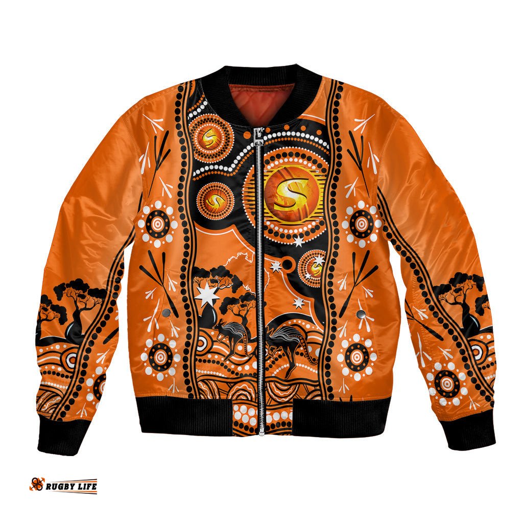 Perth Scorchers Cricket Bomber Jacket Happy Australia Day Aboriginal Art