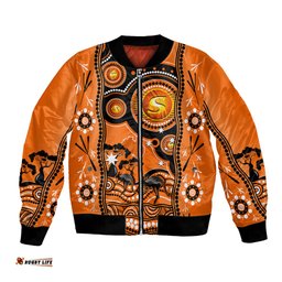 Perth Scorchers Cricket Bomber Jacket Happy Australia Day Aboriginal Art