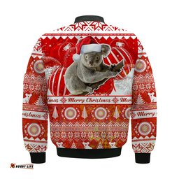 Australia Bomber Jacket Koala Aboriginal Painting Merry Christmas