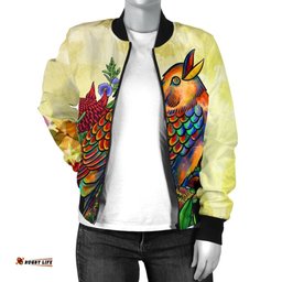 Women's Bomber Jacket - Australia Kookaburra With Waratah