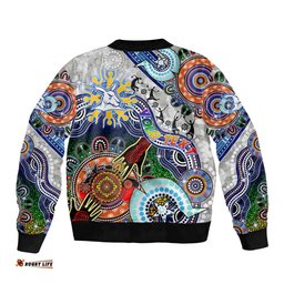 Custom NAIDOC Week 2024 North Melbourne Kangaroos Bomber Jacket Australia Aboriginal Dot Painting