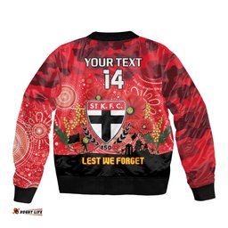 Custom St Kilda Football ANZAC Bomber Jacket Gallipoli Camouflage With Poppies