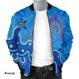 Torres Strait Men's Bomber Jacket - Dhari And Turtle