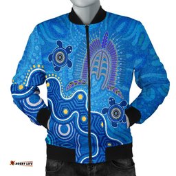 Torres Strait Men's Bomber Jacket - Dhari And Turtle