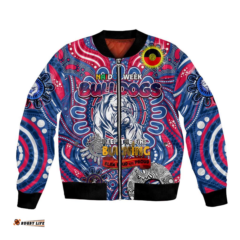 Custom Western Bulldogs NAIDOC Week 2024 Bomber Jacket Mascot Football
