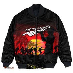 Anzac Lest We Forget Sun Bomber Jacket