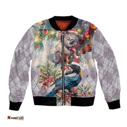 Koala and Tui Bird Christmas in July Bomber Jacket