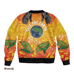Australia Earth Day Indigenous Bomber Jacket Save The Earth