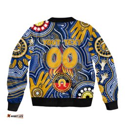 Personalised NAIDOC Week 2024 West Coast Eagles Bomber Jacket Australian Aboriginal Hand Painting