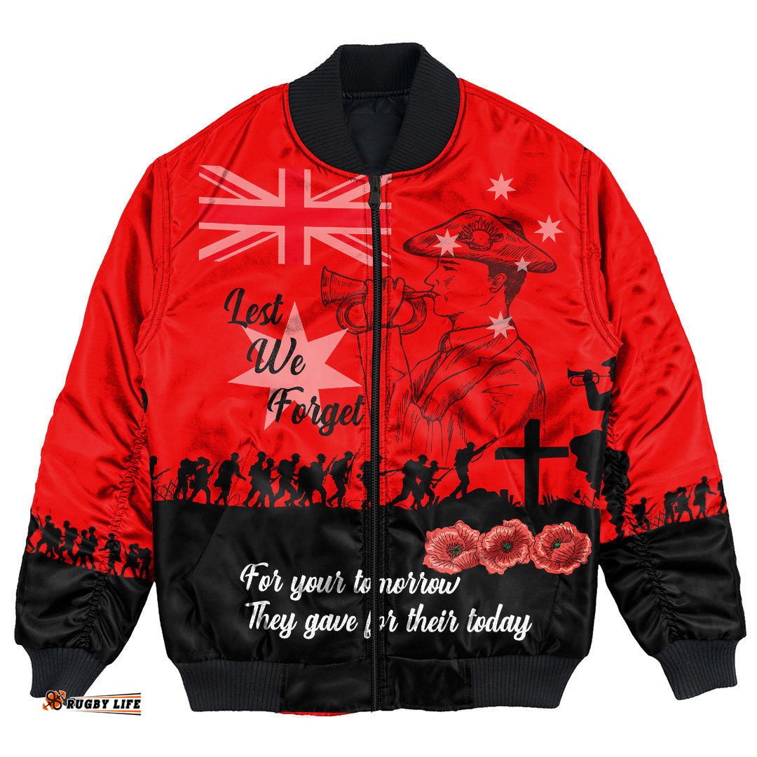 Lest We Forget For Those Who Leave Never To Return Bomber Jacket