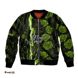 Thunder Cricket Never Forget Custom Bomber Jacket ANZAC Day with Poppy Aboriginal